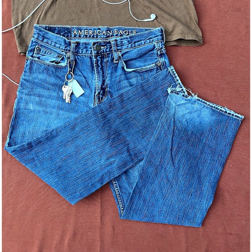 2009 Y2K American Eagle Men’s Baggy Distressed Denim Jeans 30x30